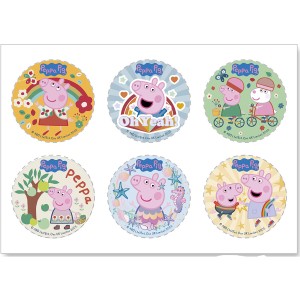 6 Dischi Mini Peppa Pig - Azzimo - senza E171
