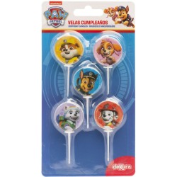 5 Candeline con supporti Paw Patrol. n1