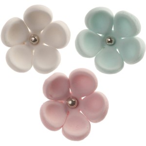 3 Fiori color pastello (3.5 cm) - Zucchero