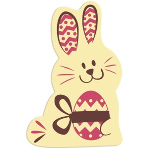 4 Mini Conigli di Pasqua 2D -  Cioccolato bianco