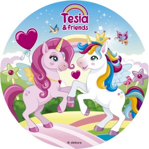 Piccolo Disco Unicorno Tesia (15,5 cm) - Commestibile - senza E171