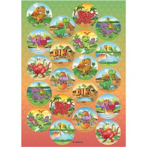 20 Mini Dischi Dinosauri - Commestibile - senza E171