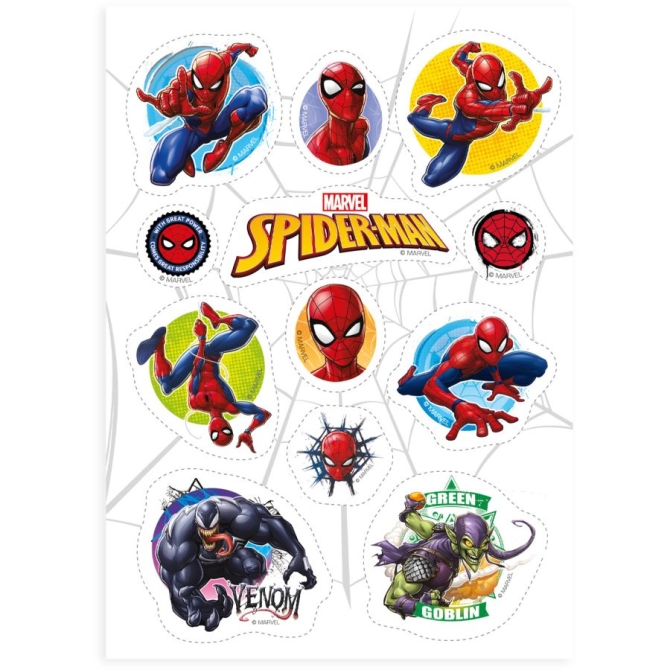 12 Stickers Spiderman - Commestibile 