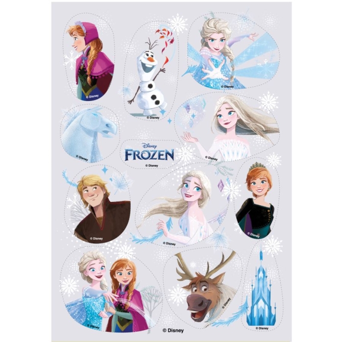 12 Stickers Frozen - Commestibile 