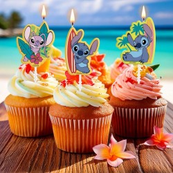 4 candele di compleanno 2D di Stitch. n1