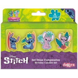 4 candele di compleanno 2D di Stitch. n2