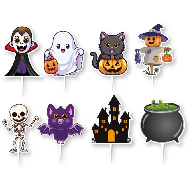 16 decorazioni per torte di Halloween 