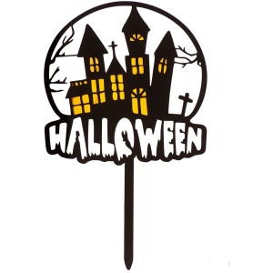 Decorazione per torta a forma di casa incantata di Halloween - 15,5 cm