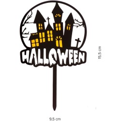 Decorazione per torta a forma di casa incantata di Halloween - 15, 5 cm. n1
