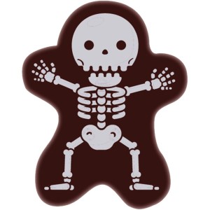 2 scheletri di Halloween (4,6 cm) - Cioccolato fondente