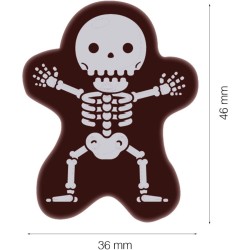 2 scheletri di Halloween (4, 6 cm) - Cioccolato fondente. n1