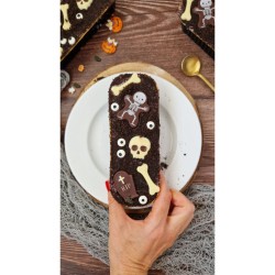 2 scheletri di Halloween (4, 6 cm) - Cioccolato fondente. n2