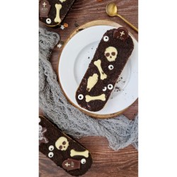 2 scheletri di Halloween (4, 6 cm) - Cioccolato fondente. n3