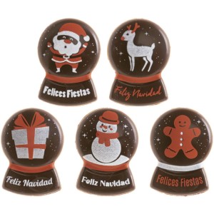 5 Boules  Neige Fliz Navidad  Chocolat Noir