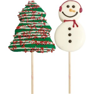 2 lecca lecca di marshmallow - albero di Natale e pupazzo di neve
