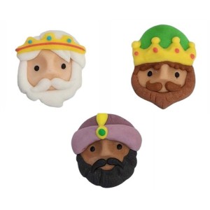 3 Decorazioni 2D Tre Re  3,3 cm  Zucchero