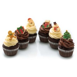 6 decorazioni natalizie - 3, 5 cm - cioccolato bianco. n2