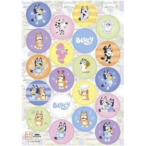 20 Mini dischi Bluey - Commestibili