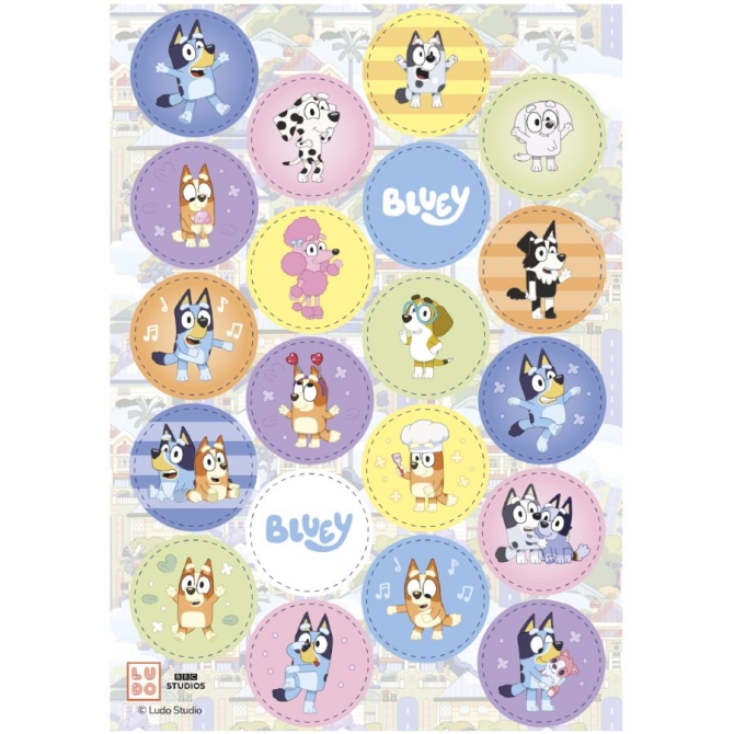 20 Mini dischi Bluey - Commestibili 