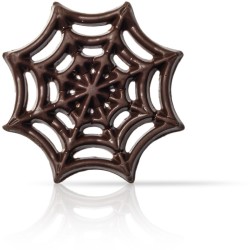 5 decorazioni di Halloween a forma di ragnatela in cioccolato fondente. n�1