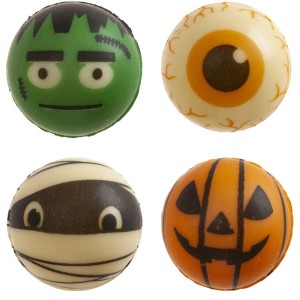 4 decorazioni per palline di Halloween in cioccolato bianco