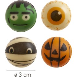 4 decorazioni per palline di Halloween in cioccolato bianco. n�1