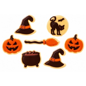 7 decorazioni di Halloween in cioccolato bianco