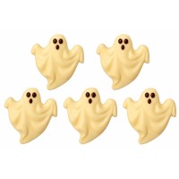5 decorazioni di Halloween a forma di fantasma in cioccolato bianco