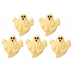 5 decorazioni di Halloween a forma di fantasma in cioccolato bianco