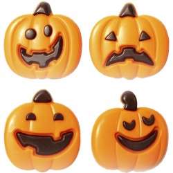 5 decorazioni di Halloween a forma di zucca realizzate in cioccolato. n�1