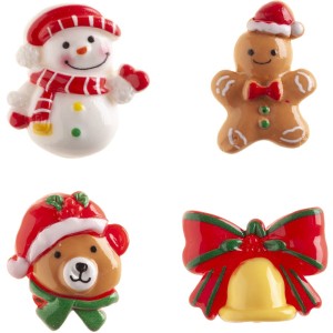 1 Divertente statuina natalizia 2D a forma di fagiolo per King Cake � 3 cm � Plastica