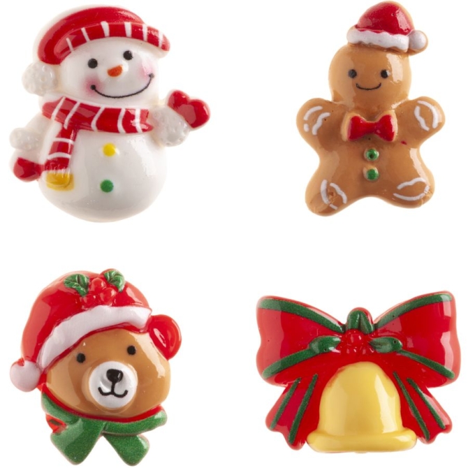 1 Divertente statuina natalizia 2D a forma di fagiolo per King Cake � 3 cm � Plastica 