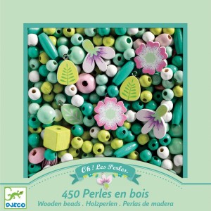 450 Perline di Legno - Foglie e Fiori