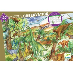 Puzzle di osservazione dei dinosauri  +  libretto - 100 pezzi. n4