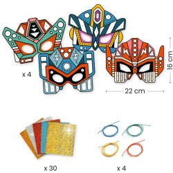 4 maschere da supereroe fai da te da metallizzare. n4