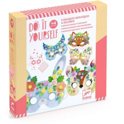 4 maschere fai da te con mosaico di animali del bosco. n�1