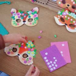 4 maschere fai da te con mosaico di animali del bosco. n�2