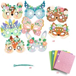 4 maschere fai da te con mosaico di animali del bosco. n�6