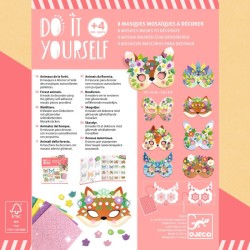 4 maschere fai da te con mosaico di animali del bosco. n�9