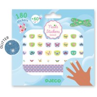 180 adesivi per unghie a forma di farfalla primaverile glitterata