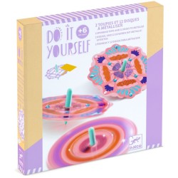 Kit con 2 trottole e 12 dischi a forma di fiore da metallizzare � fai da te. n�1