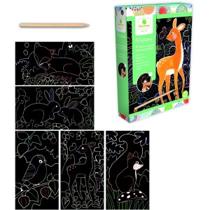 Scratch Art - 10 Lavagne da graffio Animali del bosco - Artissimo