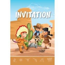 6 Inviti Indiani e Cowboy. n1