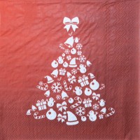 20 Tovaglioli rossi - Albero di Natale