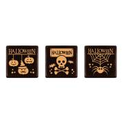 3 Quadrati rilievo Halloween (3,5 cm) - Cioccolato