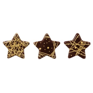 3 Mini stelle oro - Cioccolato fondente