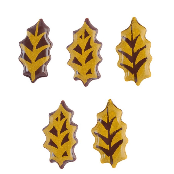 5 Mini foglie di agrifoglio - Cioccolato fondente 