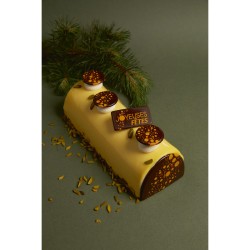 2 Tronchetti neve scintillante (8 cm) - Cioccolato fondente. n1