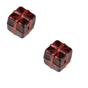 2 pacchi regalo 3D (2,4 cm) - Cioccolato fondente