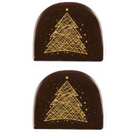2 Estremit Tronchetto Albero Oro (7,7 cm) - Cioccolato
